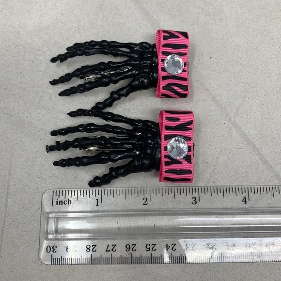Hair clips skeleton hand hair accessories Halloween Day of Dead Dia de Muertos - Picture 10 of 16